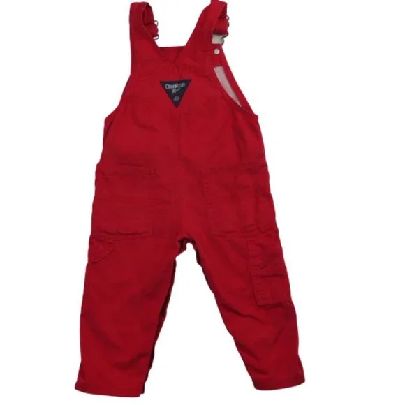 OshKosh B'gosh Red Bib Overalls Baby Boy - Picture 3 of 11